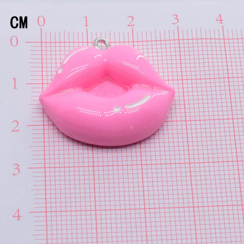 10pcs Sexy Plump Big Red Lip Resin Charms Pink Kiss Women Earring Keychain Pendant Accessory Diy Funny Jewelry Make