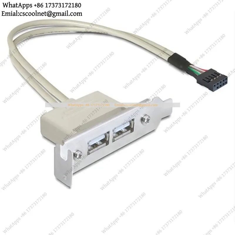 k3 Low Profile USB 2.0 Bracket 8cm, 9-Pin to USB Adapter Cable 30cm with PCI Mount for SFF PC Mini-ITX