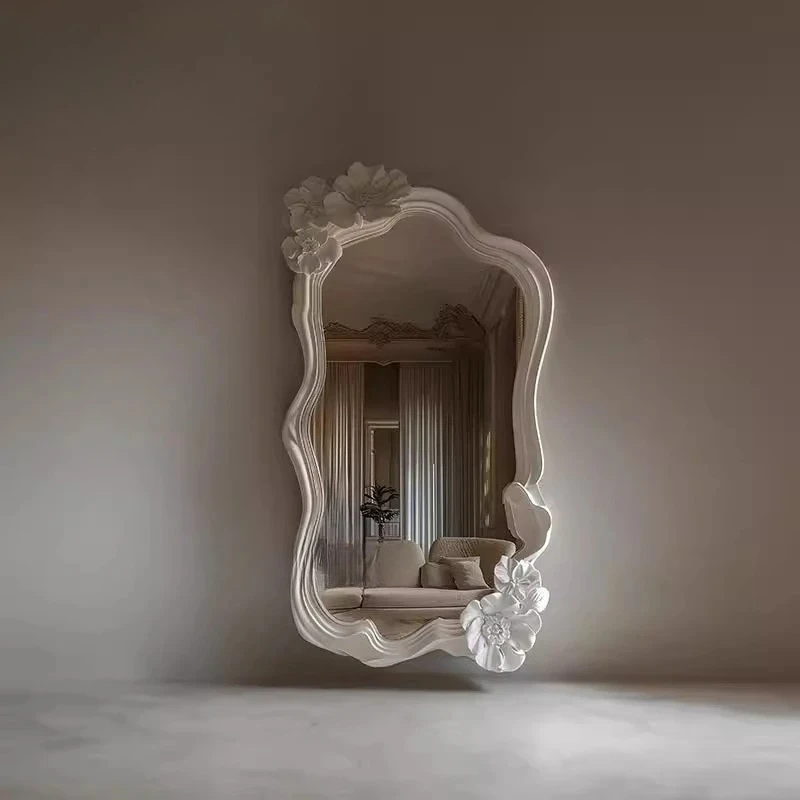 

Зеркало в полный рост во французском стиле ретро, зеркало в полный рост, домашнее зеркало с гравировкой, европейский вход, приспособление для гостиной