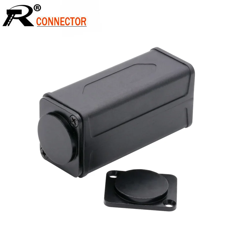 

10sets/lot AC Power Device Coupler Case Plastic Housing Shell for Power Connector XLR 6.35mm Extender DIY Casing with 2 Caps