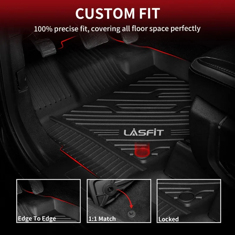 Floor Mats For Ford F150 2015-2024 Super Crew Cab All Weather TPE Liners  United States