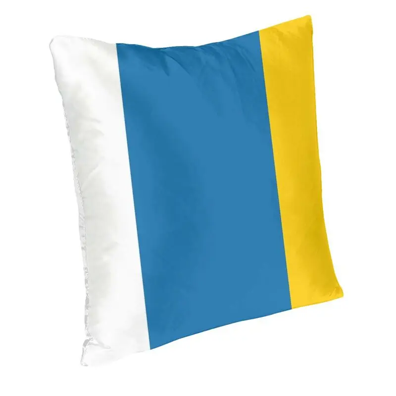 Luxury Canary Islands State Flag Cushion Cover 40x40 Polyester Pillow Case for Car Square Pillowcase Home Decor