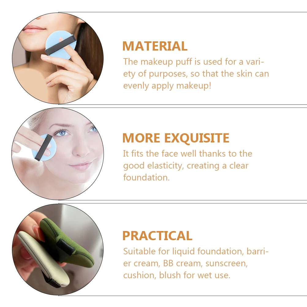 

6Pcs Face Powder Puff Supple Makeup Sponge for Cream Barrier Cream Sunscreen Liquid Foundation Dry Wet Dual Purpose