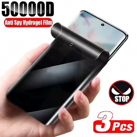 3Pcs Privacy Hydrogel Film For Samsung Galaxy S25 S24 S23 S21 S22 Ultra Note 20 10 9 8 S10 S9 Without Fingerprint Unlocking