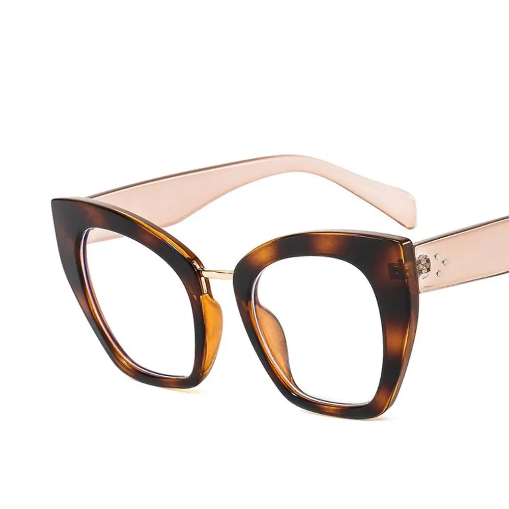

Big Frame Blue Light Blocking Leopard Print Optical Glasses Anti Blue Light Glasses Computer Eyeglasses Cat Eye Frame Eyewear
