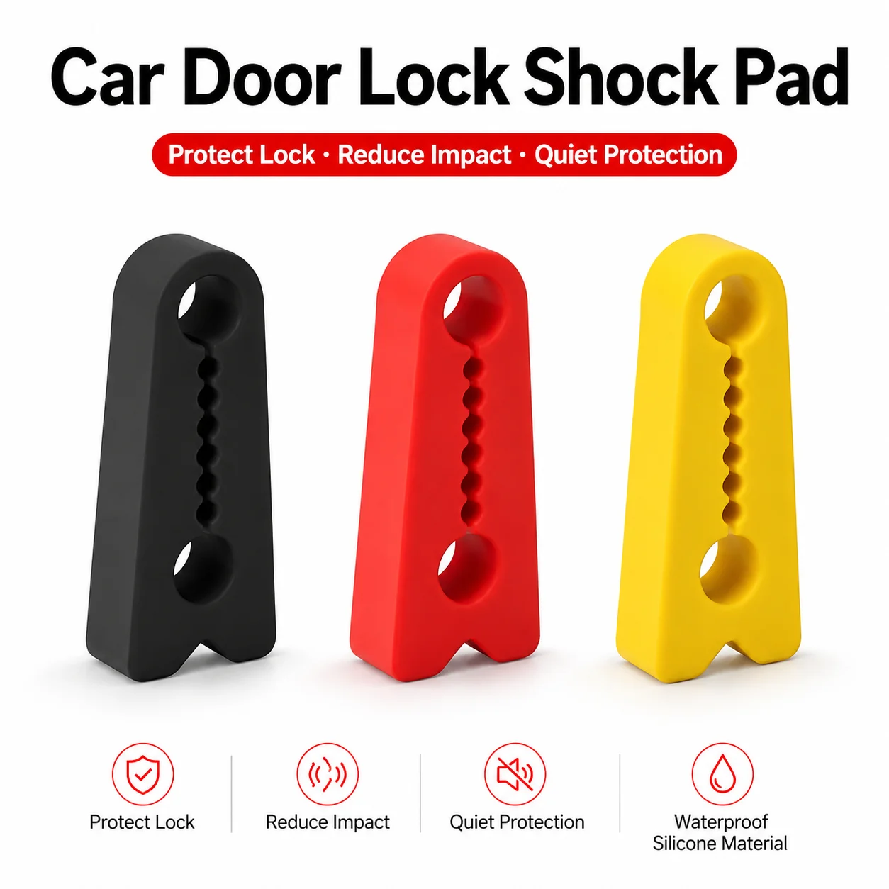 Car Door Lock Damper Buffer for Toyota Nissan VW Hyundai KIA Peugeot Tesla Deadener Seal Shock-Absorbing Noise Reducer