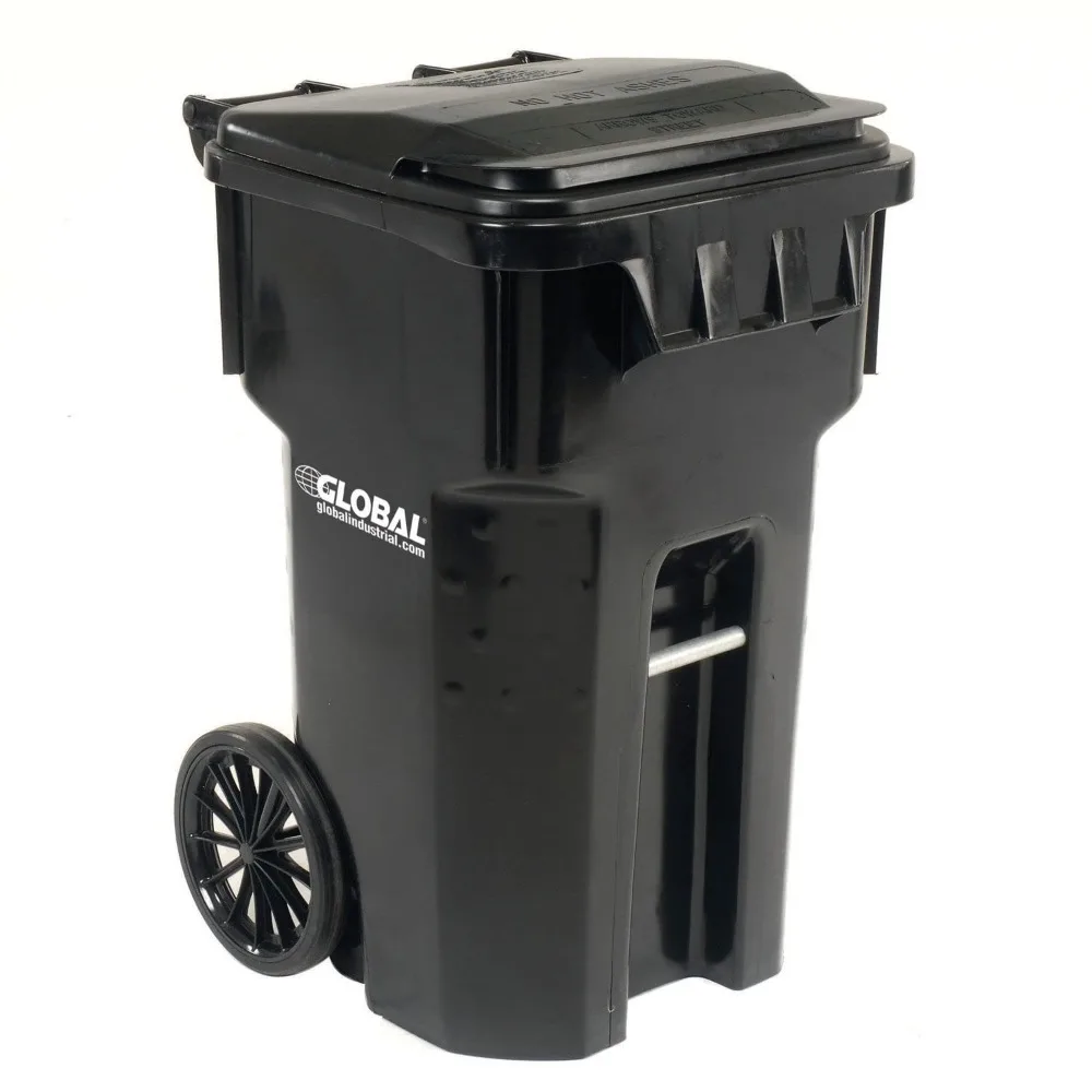 

Otto Mobile 65 Gallon Heavy-Duty Trash Bin - Black