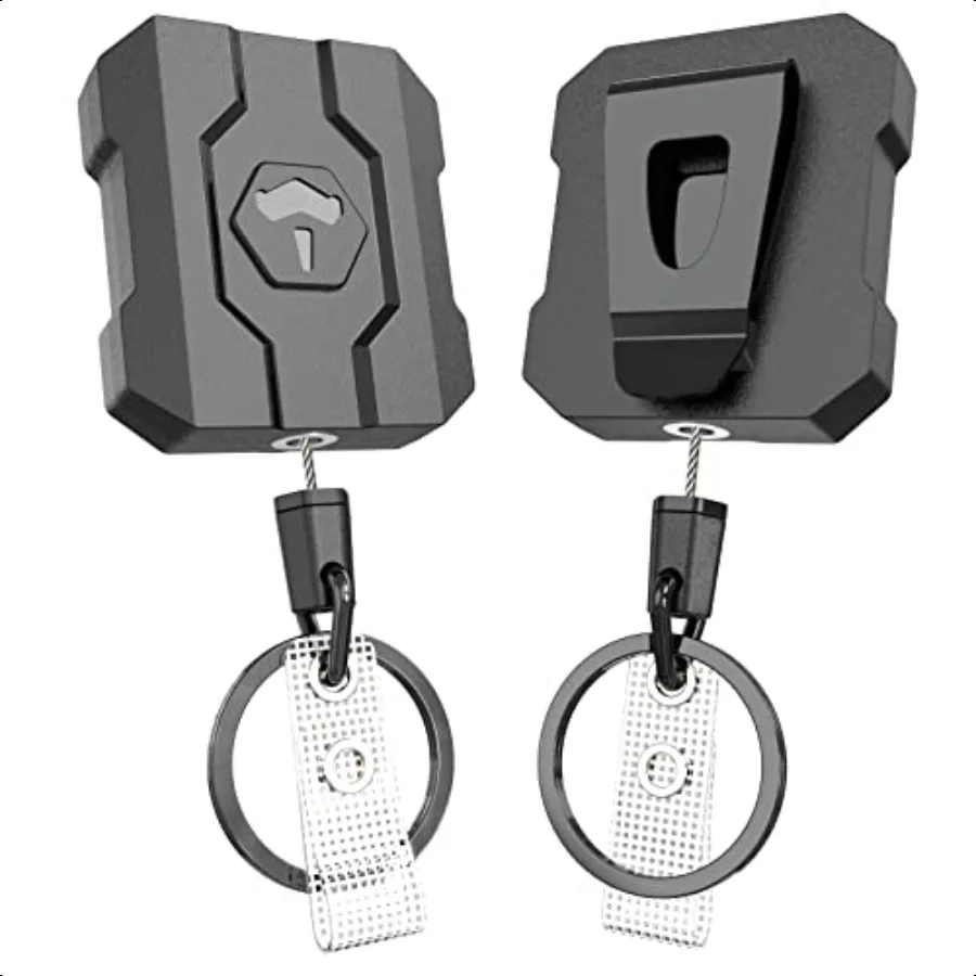 

Retractable Keychain Badge Holder with Belt Clip Heavy Duty Carabiner ID Badge Clip Reel 32 Steel Retractable Cord 10 oz Reboun