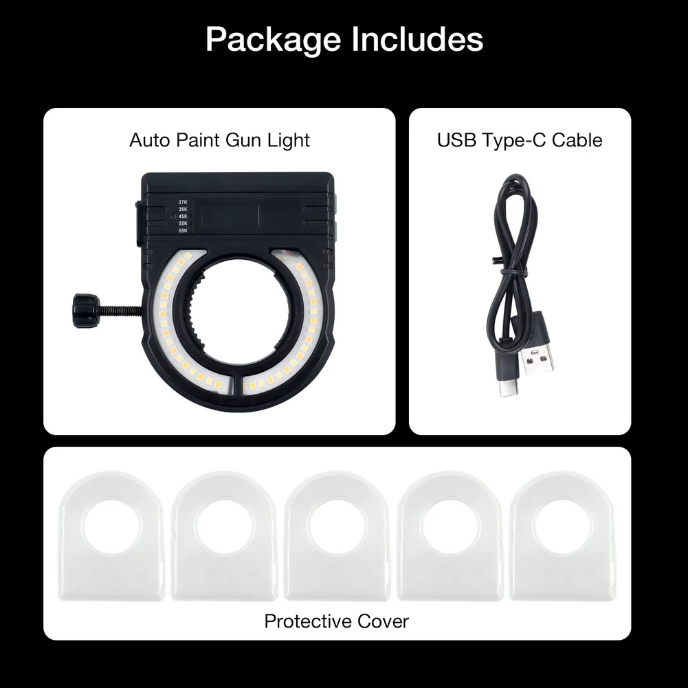 ضوء ملء رذاذ السيارة القابل للتعديل 5 أوضاع درجة حرارة اللون 2700K إلى 6500K مصباح LED لطلاء المرآب مع شحن USB C