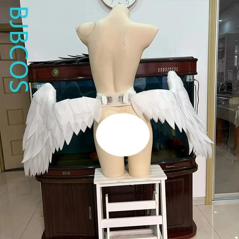 Angel Devil White Wings Cosplay Costume Women Man Foldable White Lolita Little Wings Cosplay Halloween Carnival Party Prop view 5