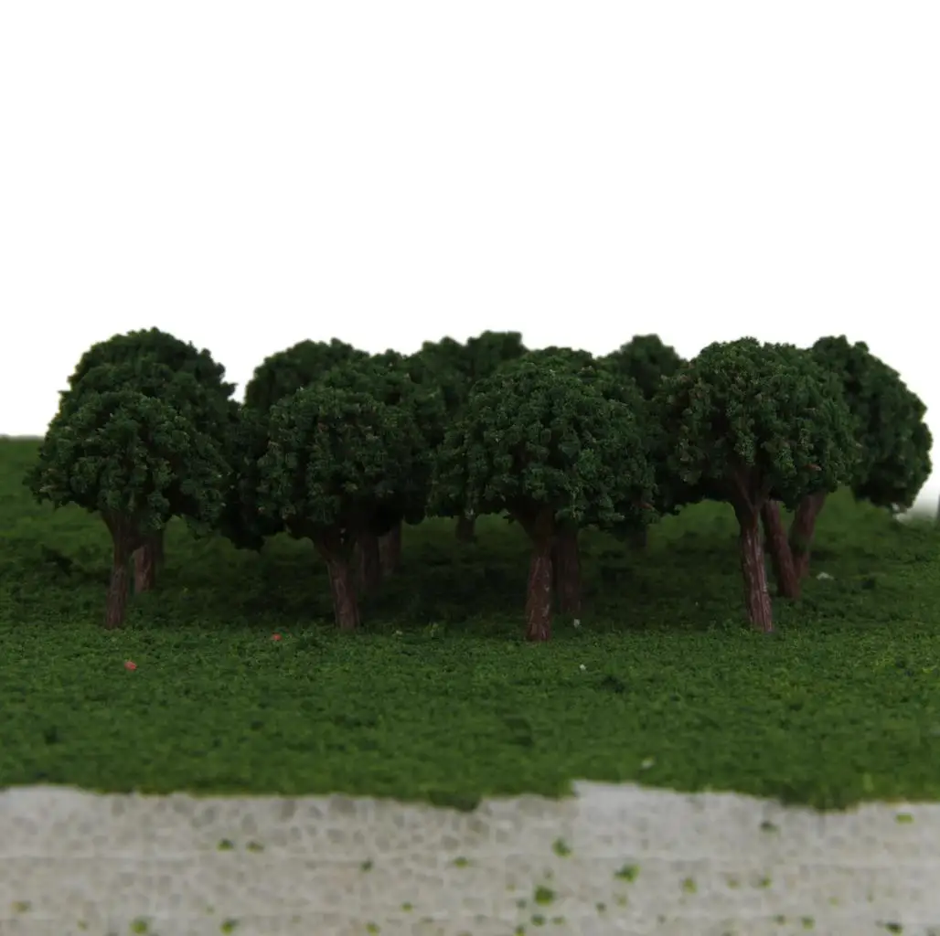 50 Dark Green Ball Shaped Tree Model Train Railway Diorama Scenery 1/500 3cm