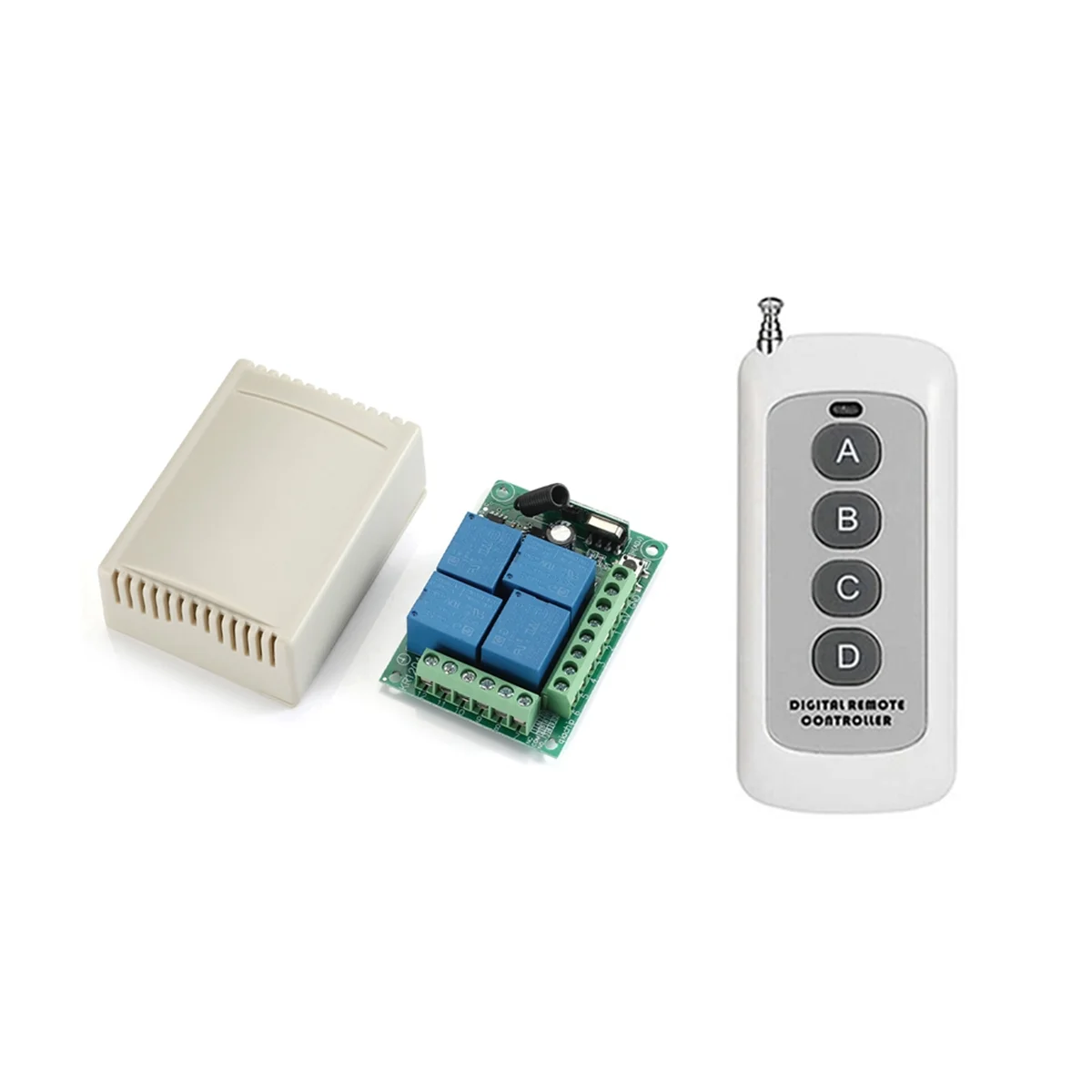 

remote control relayWireless Remote Control Switch with 4 Channel 433Mhz Garage Remote Control