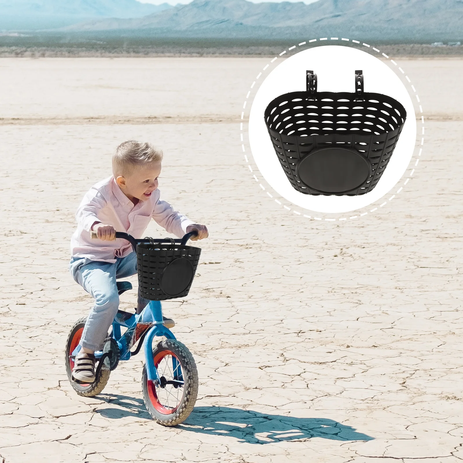 

1pc Plastic Bike Basket For Kids Detachable Storage Basket Thicken Durable Water Resistant Scratch Resistant Smooth Surface