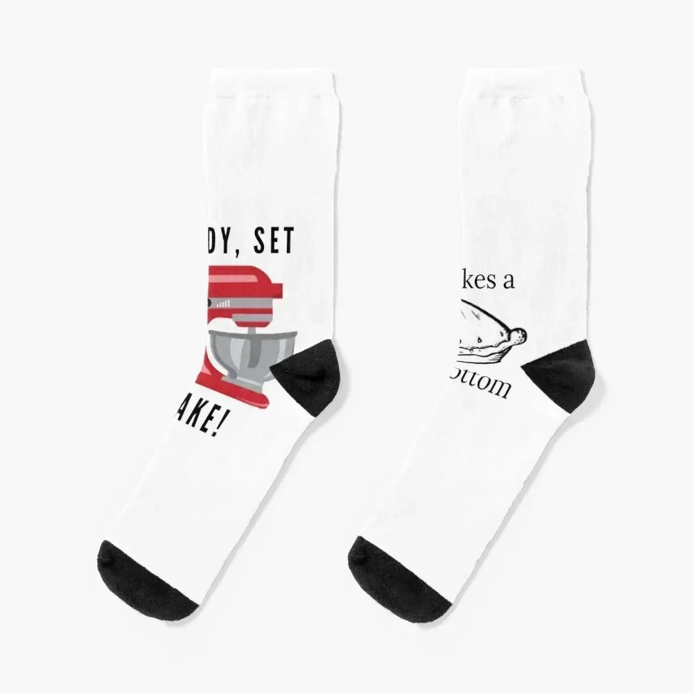 

British Bake Off Sticker Socks crazy Lots anti slip football aesthetic Boy Socks Women's