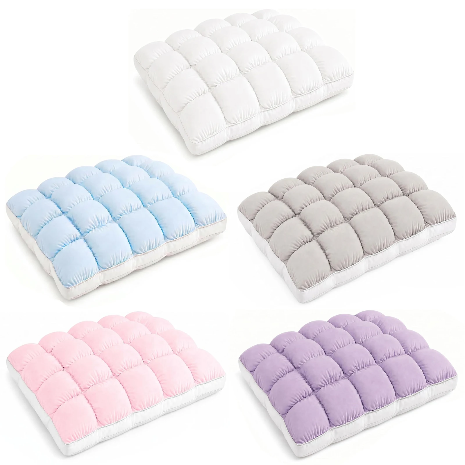 Apartment Cloud Bread Puff Pillow Fluffy Quilted Dome Down Alternative Fill Nylon Shell Hotel Style Soft Pillow