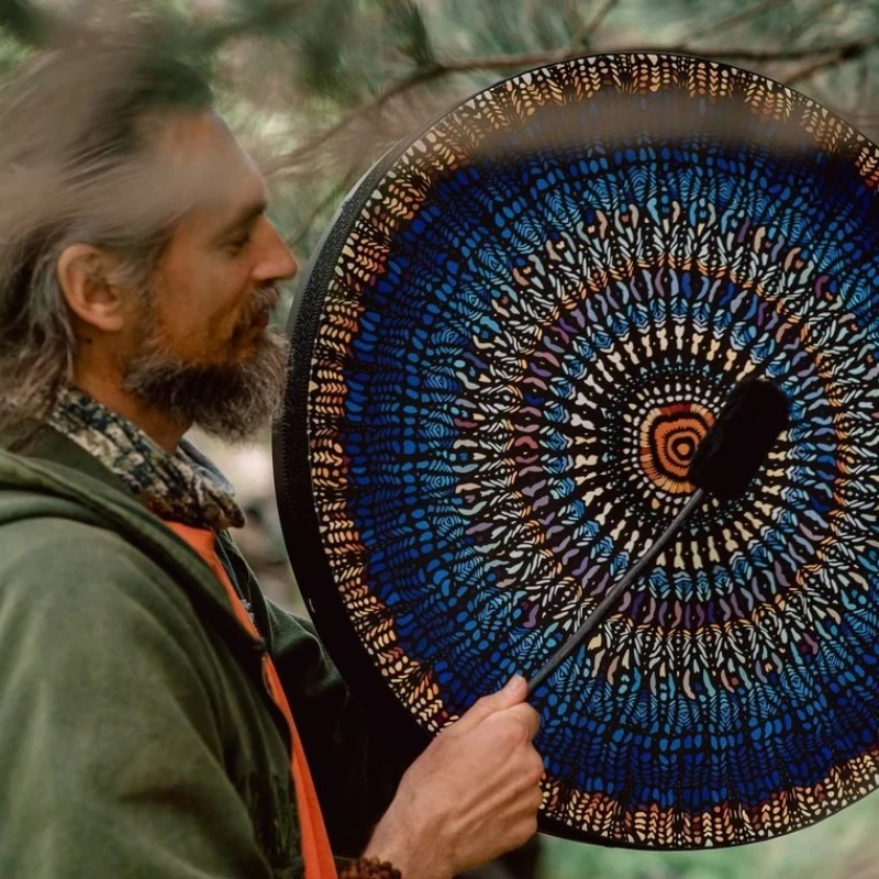 25 سنتيمتر طبلة شامان الكبار المبتدئين ممارسة طبلة شامان التأمل طبول اليد المهنية المحمولة قرع الآلات الموسيقية