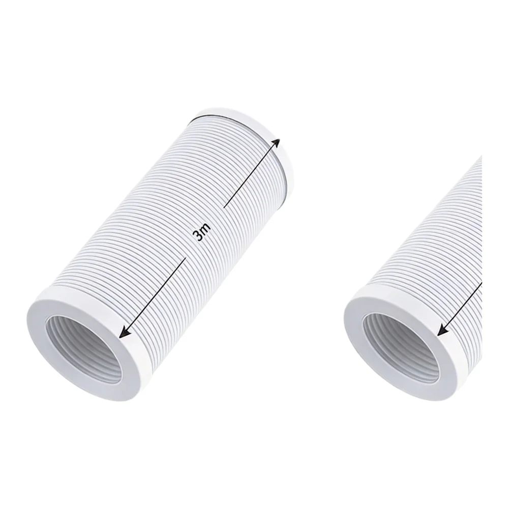13cm 15cm Air Conditioner Exhaust Hose for MIDEA Units Flexible Expandable PVC Duct with Clamp Ring and Steel Core