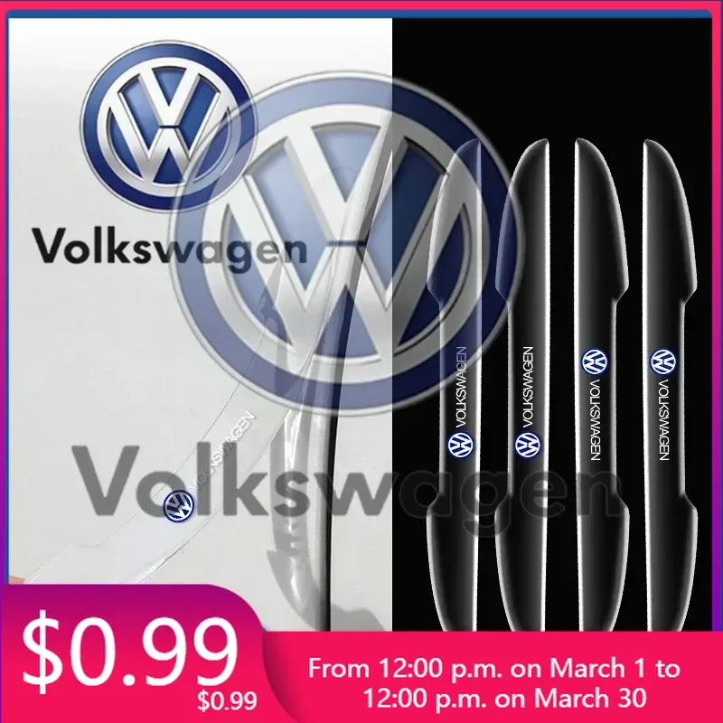 

Emblems 2026 Hot For VOLKSWAGEN VW VW For Volkswagen 4PC Car Door Anti-collision Strip Decoration Edge Bumper Protective Sticker