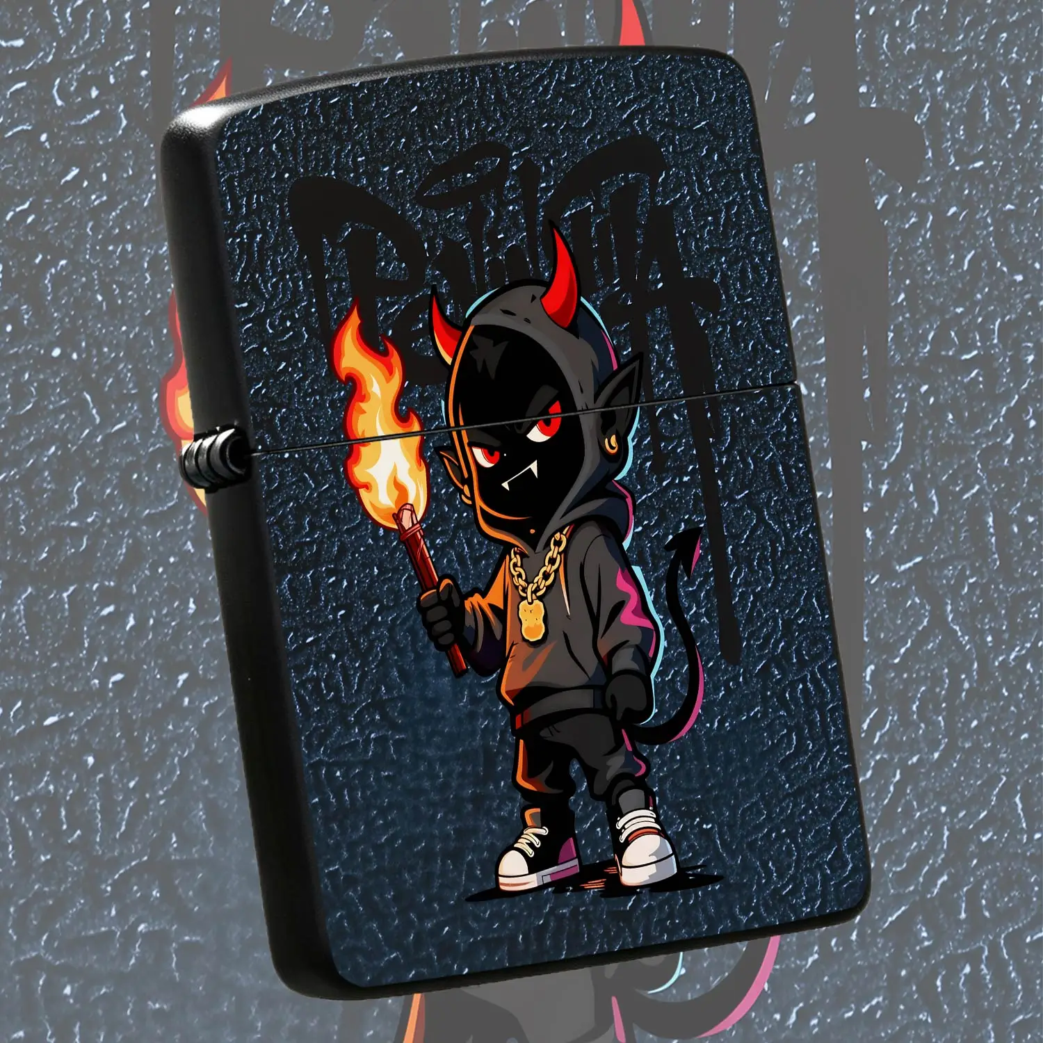 Stylish StreetwearCharacter Lighter, Cool Graffiti Background Design, Portable Trendy Practical Accessory for Daily Use, Unique Creative Gift for Friends, Perfect for Various Occasions to Boost Special Vibe A Humorous And Interesting Lighte