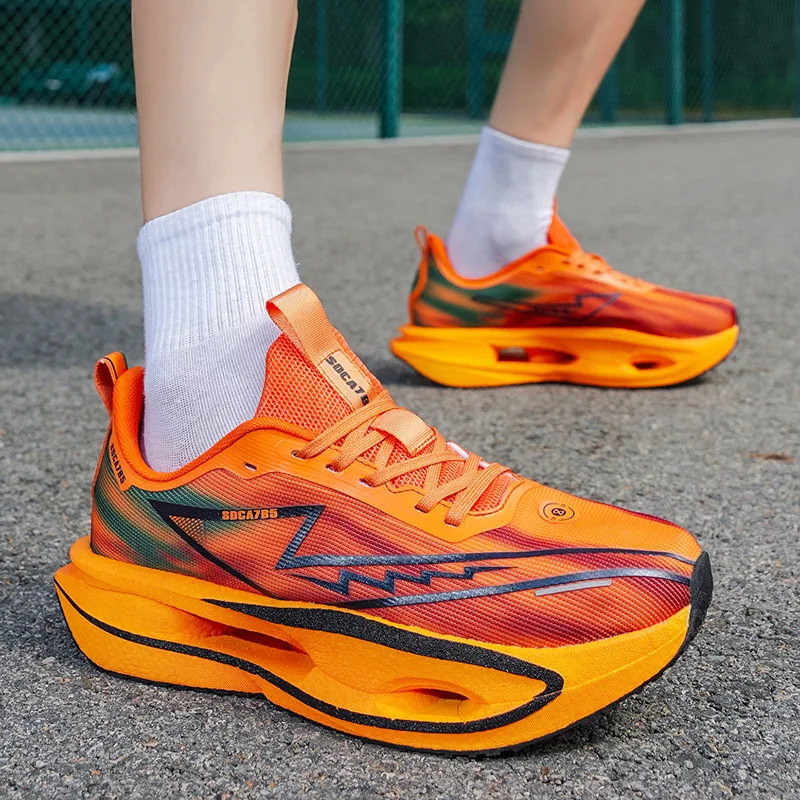 Chaussures de course décontractées pour hommes plaque de carbone chaussures de course de Marathon professionnelles formateurs chaussures de Jogging chaussures de Sport de Fitness baskets