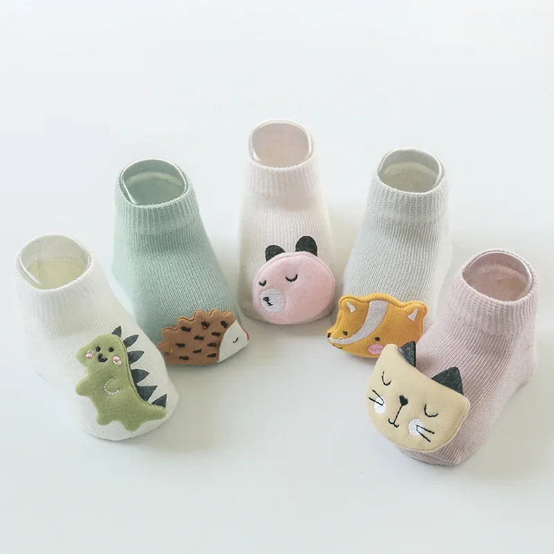 Autumn and Winter New Baby Boat  Anti Slip Floor Socks Cartoon Toy Short Socks Newborn Walking Socks