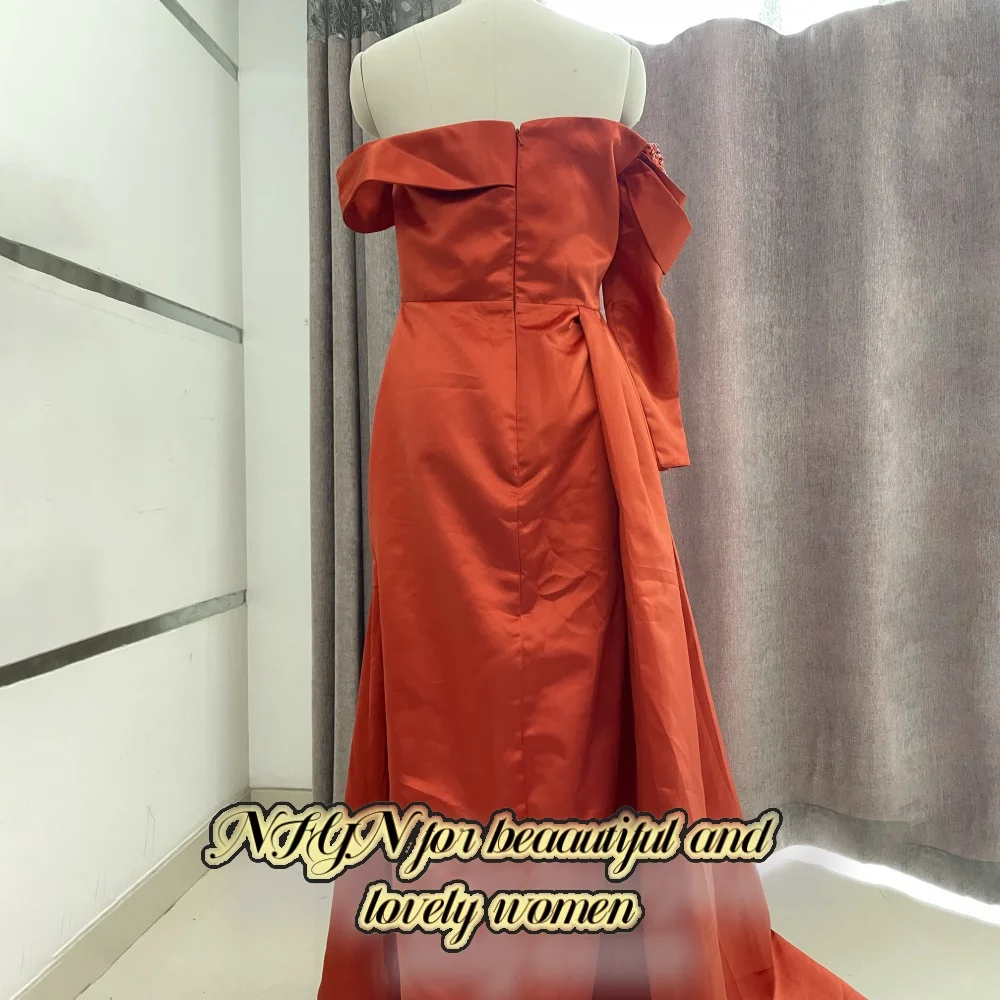 NFYN Off-shoulder Black Pageant Party Gown Luxury Pearls Evening Dress Formal Mermaid Sexy Prom Dresses robe de bal Customized