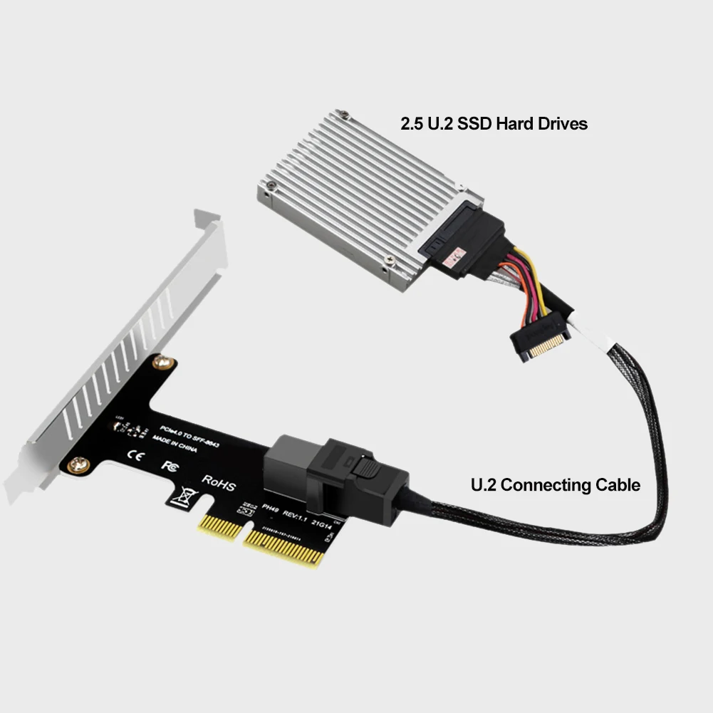 PCI E zu SFF-8643 Riser-Karte PCI-EX4/X8/X16 Solid State Drive Adapter PCIE zu U2 Festplattenkonverter