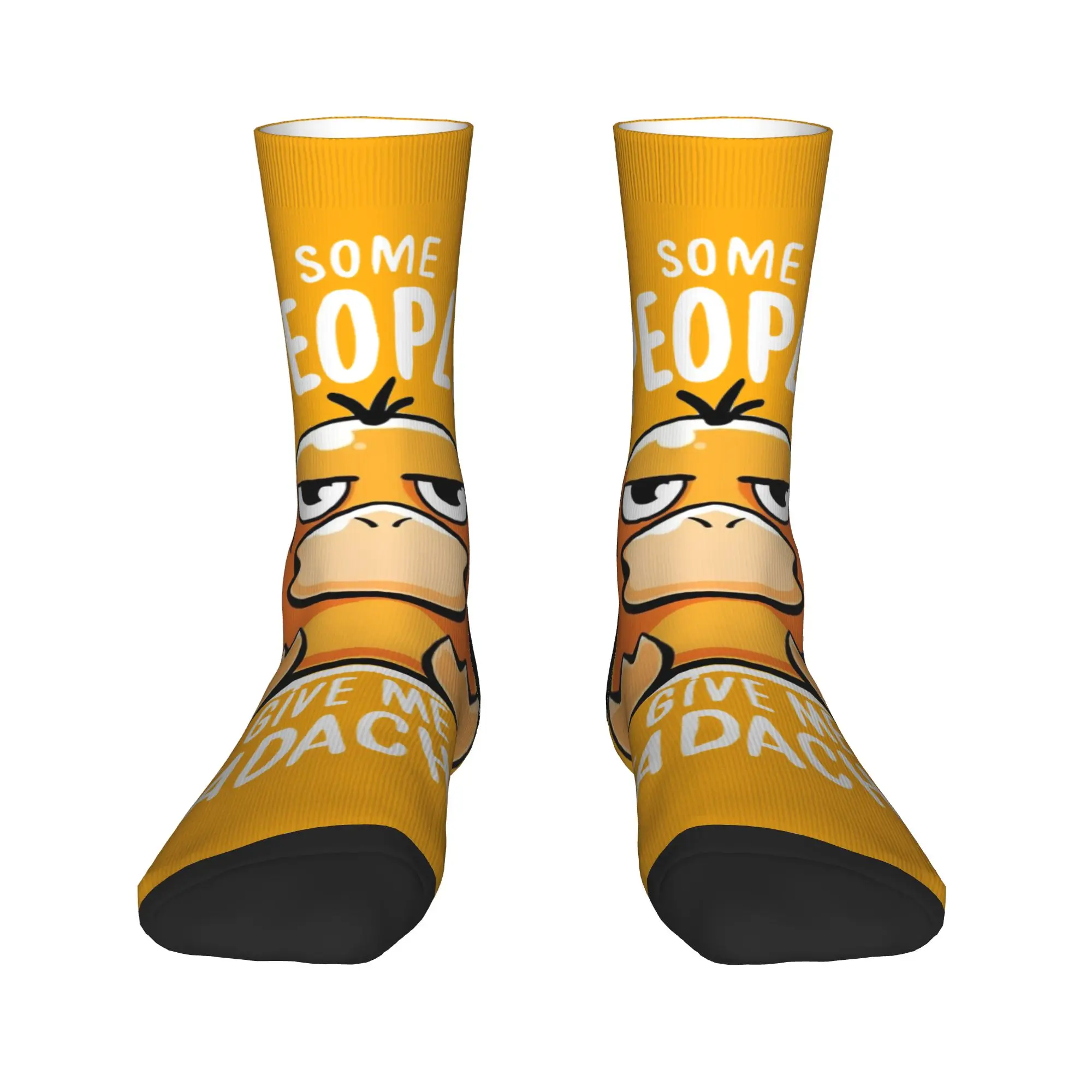 P-Pokemons Psyduck Some People Give Me Headaches Socks Men Women Socks Spring Summer Autumn Winter Middle Tube Stockings Gifts