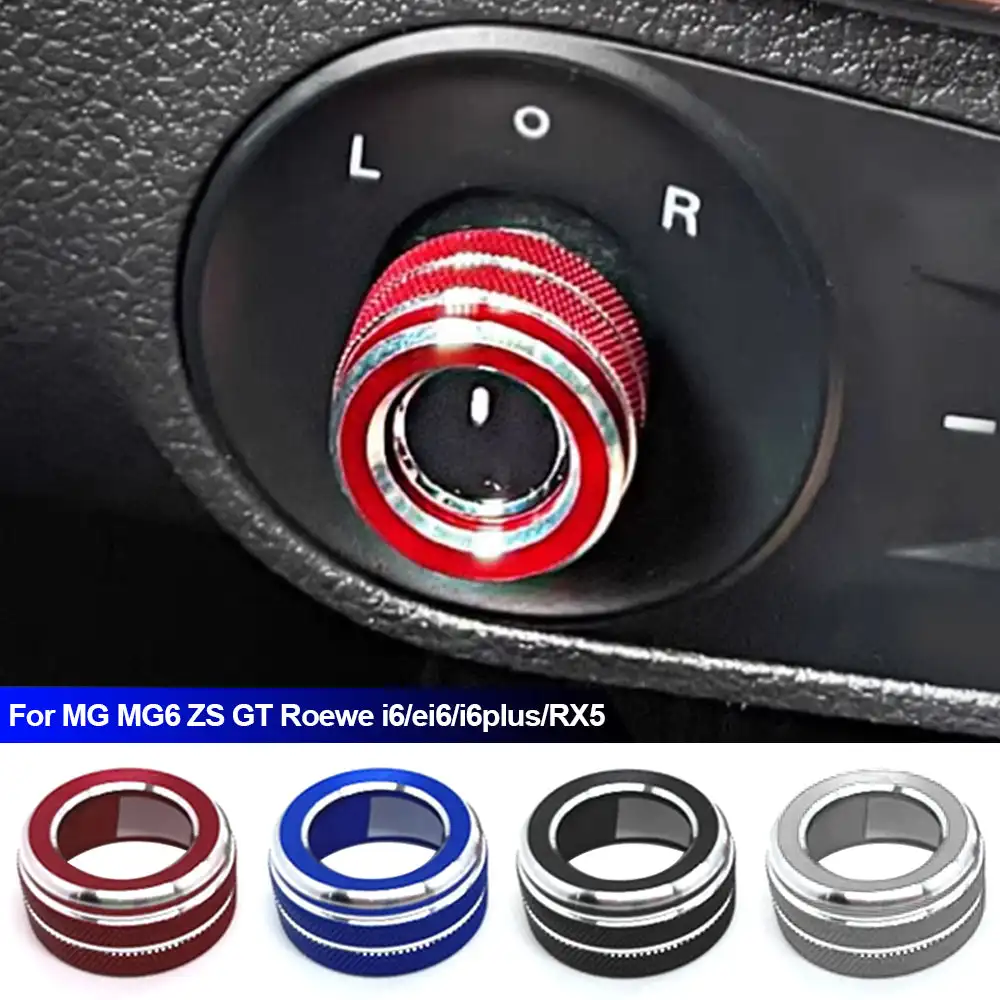 Car Rearview Mirror Knob Trim Cover Rotary Switch Aluminum Alloy Rings Adjustment For MG MG6 ZS GT Roewe i6/ei6/i6plus/RX5