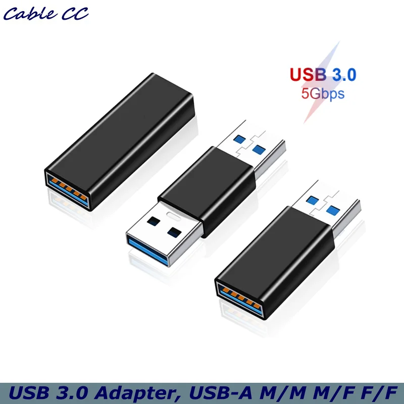 Converter Extender Connector USB 3.0 Adapter, USB-A Male to Female, Male to Male and Female to Female Extension Coupler