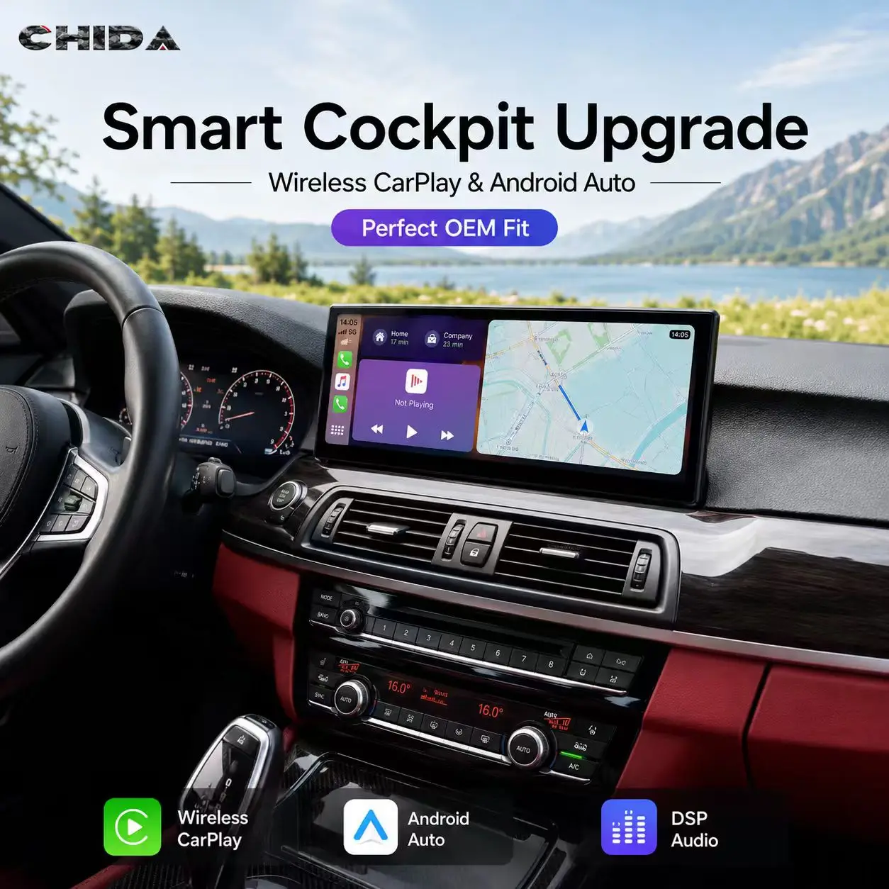 14.9-inch 567 Series GTX5X6 Modified Central Control Large Screen Navigation 360 Panoramic All-in-one Machine Suitable for BMW