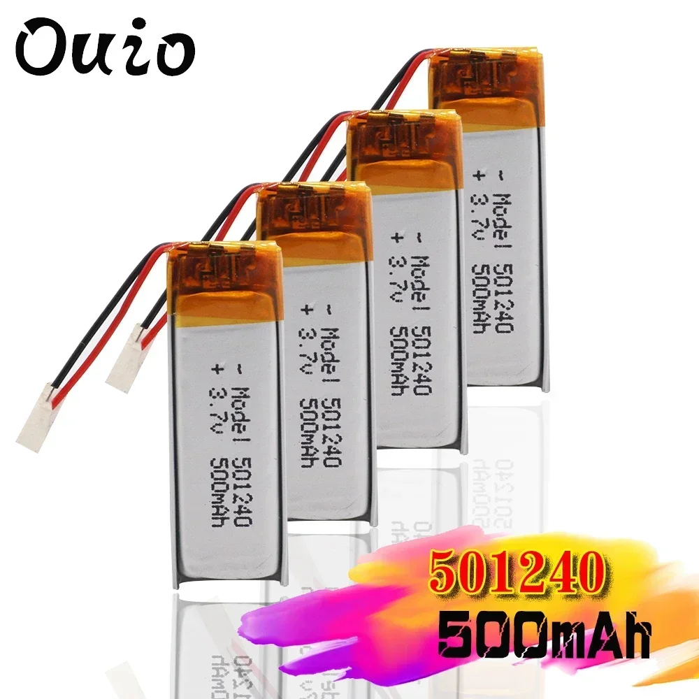 1/2/4PCS RECHARGEABLE 3.7V 500mAh LI-ION BATTERY 501240 Li-polymer Batteries FOR MP3 MP4 MP5 BLUETOOTH HEADSET GPS