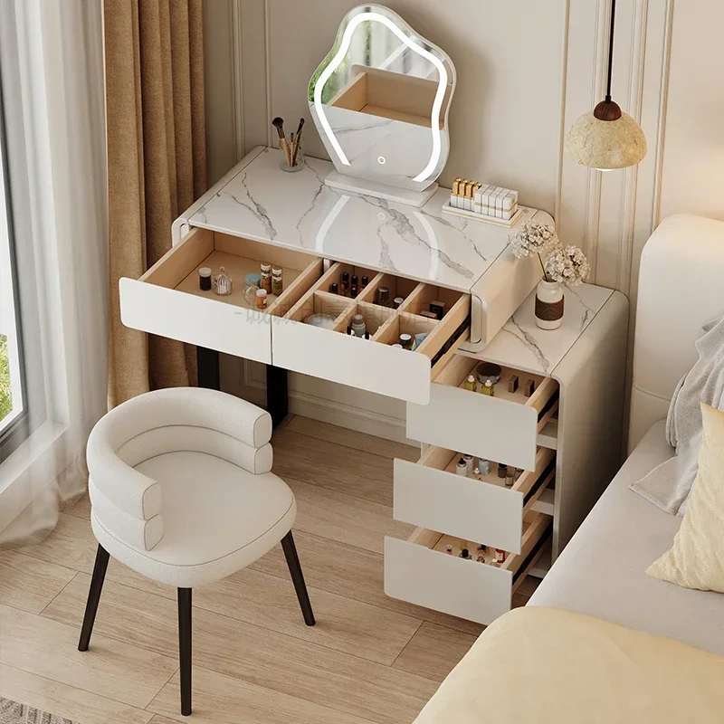 Wood Drawers Vanity Table Bedroom Makeup Storage Mirror Dressing Table Women Luxury Modern Comoda Pra Quarto Chinese Furniture