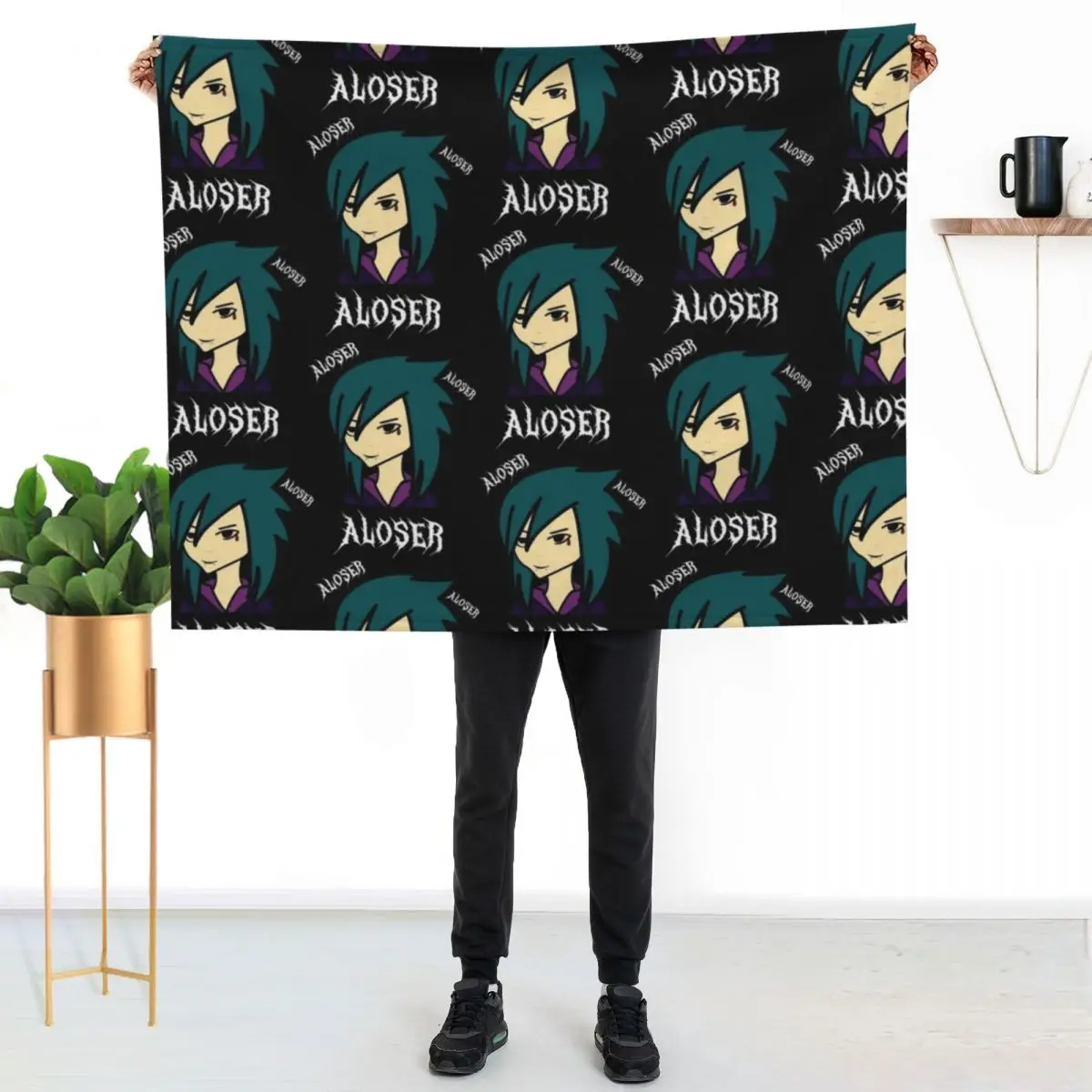Demon Girl Throw Blanket Lightweight Warm Blanket for Travel Camping