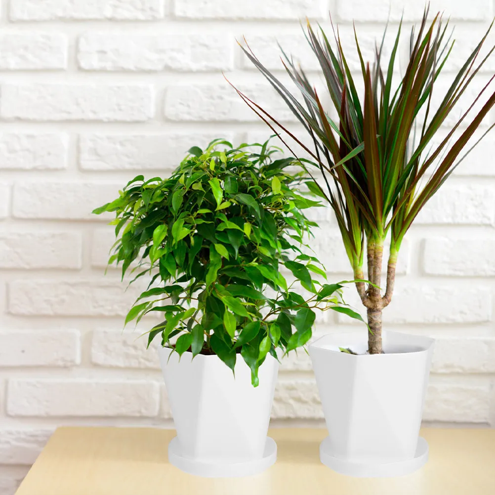 

6pcs Nordic Flower Pot Set Plastic Succulent Plant Containers With Drainage Tray For Balcony Indoor Garden Multipurpose Planting