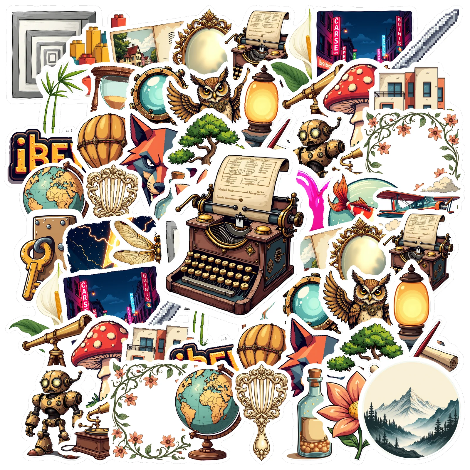 35-70 قطعة ملصقات مستوحاة من السفر الطبيعي حزمة لوازم مكتبية جمالية ملصقات مكافأة المعلم الأمتعة مذكرات الديكور