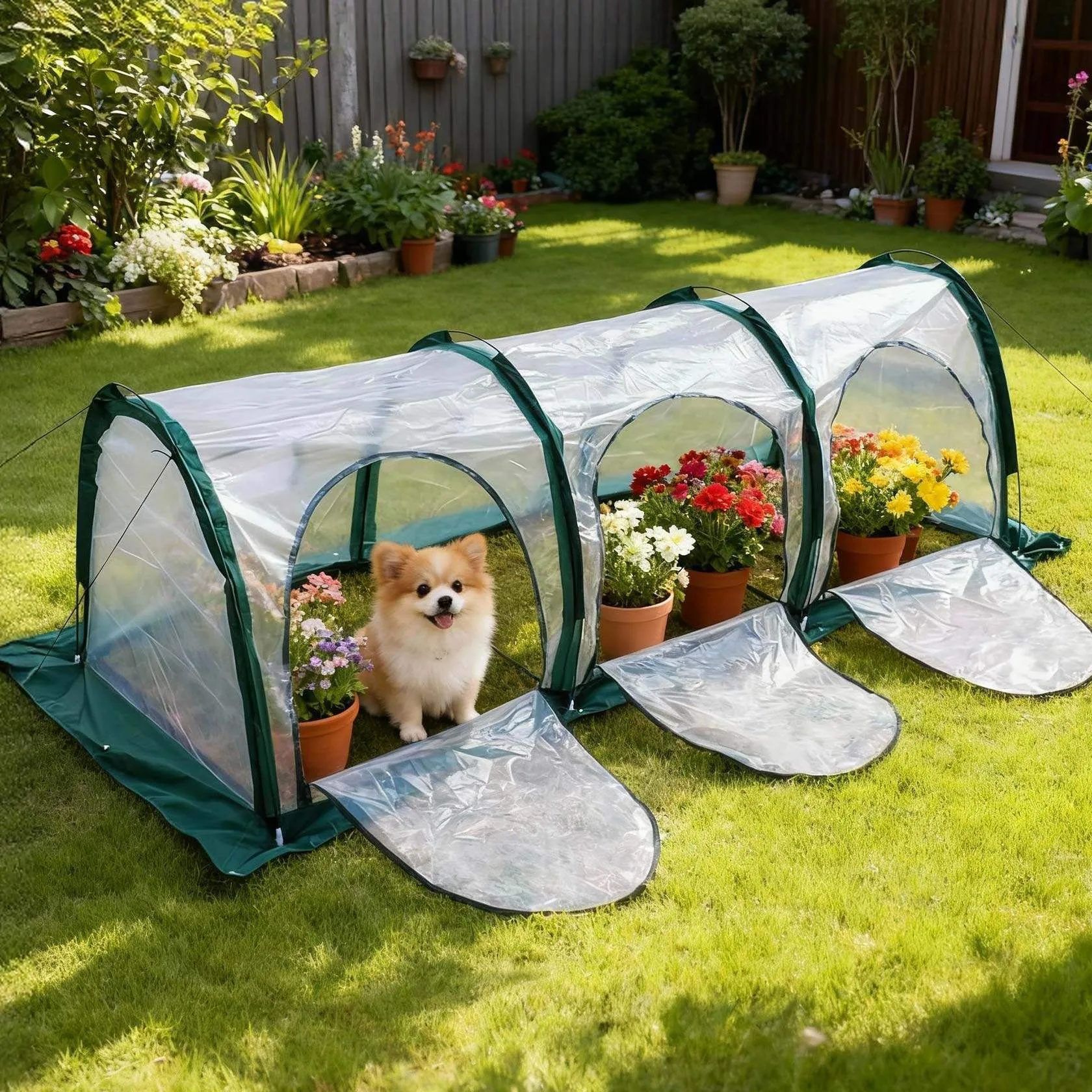 Portable Foldable Greenhouse, Thermal Cover for Succulents/Bougainvillea/Hydrangeas, Anti-Freeze Rain Shelter for Veggies & Pets