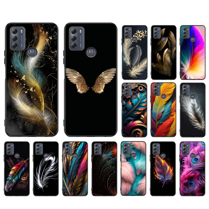 Feathers Phone Case For Moto G84 G23 G24 G31 G32 G41 G51 G52 G53 G54 G71 G82 G42 G62 G200 G Play G Stylus