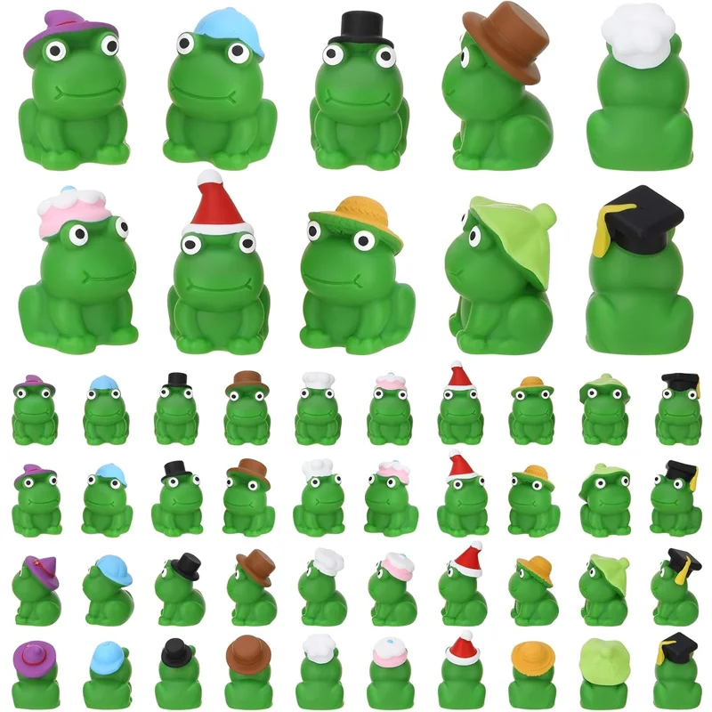 5/10 pçs novidade mini sapos de resina miniaturas, sapos usando chapéus figuras para projetos de artesanato diy decoração para casa suprimentos