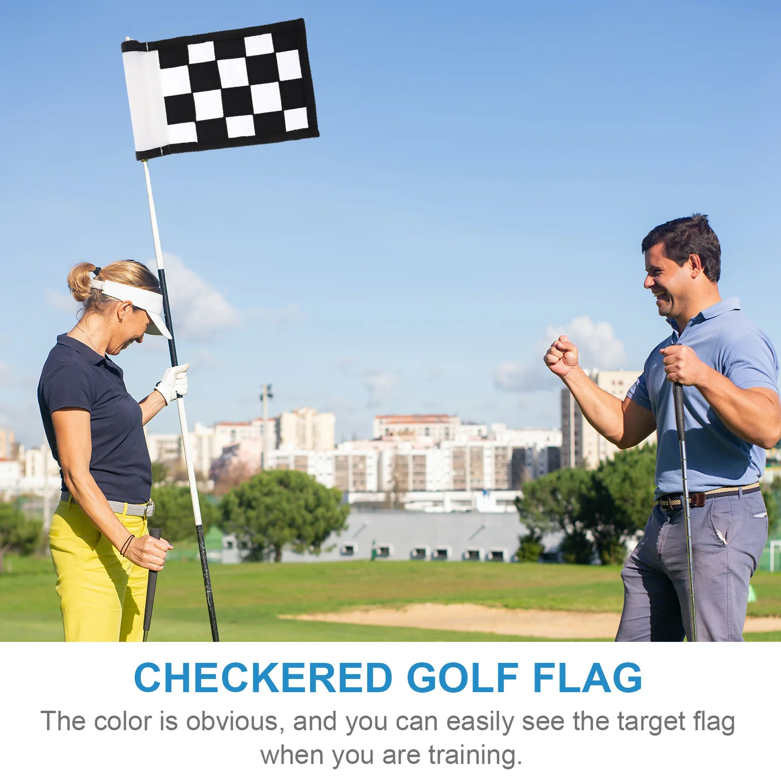 

Golf Flag Portable Training Practicing Nylon Checkered Detachable Outdoor Course Supplies Improve Putting Accuracy