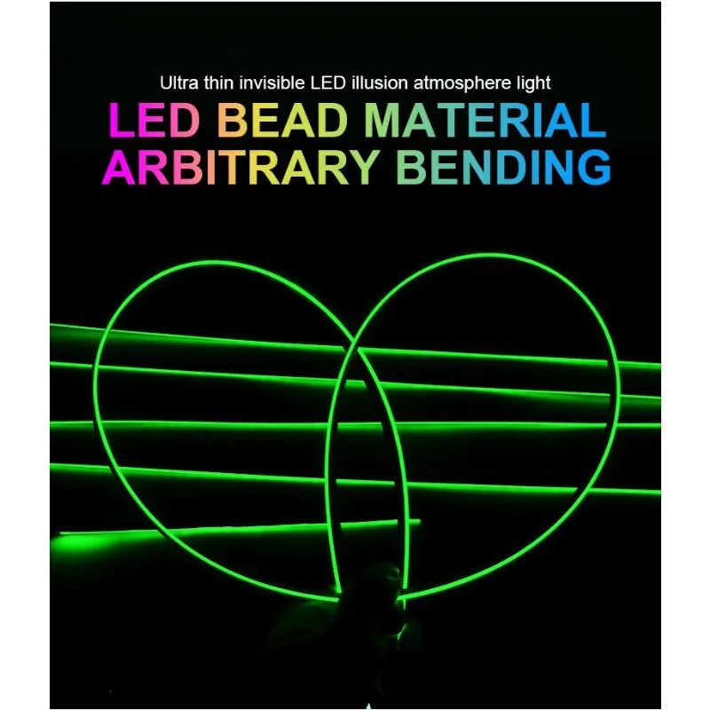 

Car Interior Ambient Mood Lighting Kit 10 in 1 RGB LED Strip Light Acrylic Optical Guide APP Control 64 Colors 12V Universal Fit