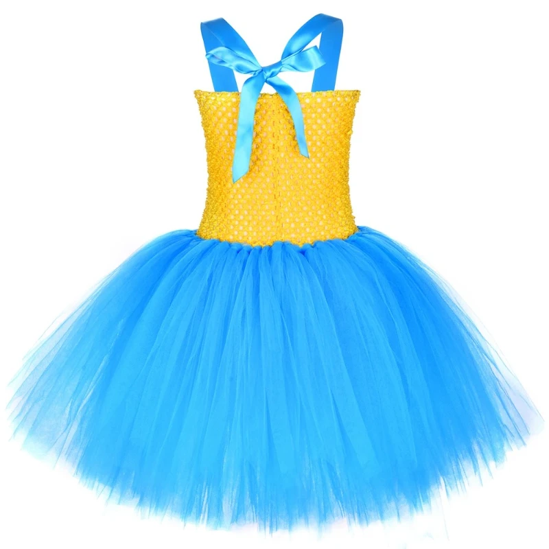 Big Eyes Mini Yellow Man Costumes for Baby Girls Anime Cartoon Characters Cosplay Dresses for Kids Birthday Outfit Party Clothes