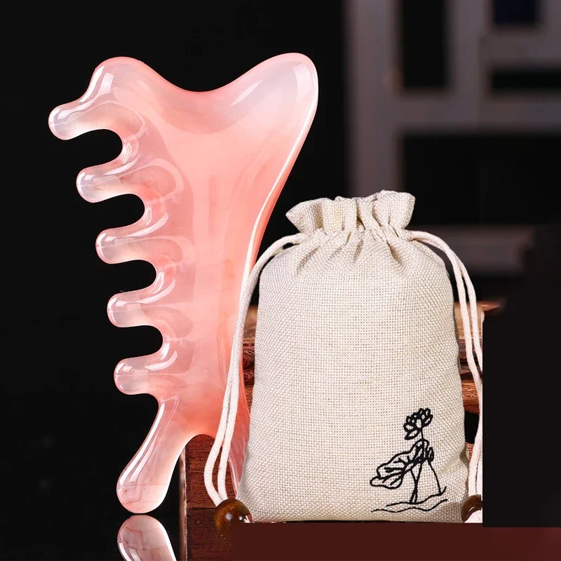 

Массажная расческа для кожи головы «четыре в одном», меридиан, смола для кожи головы, массажная расческа для головы, разблокирующая расческа для лица, носа, гуаша