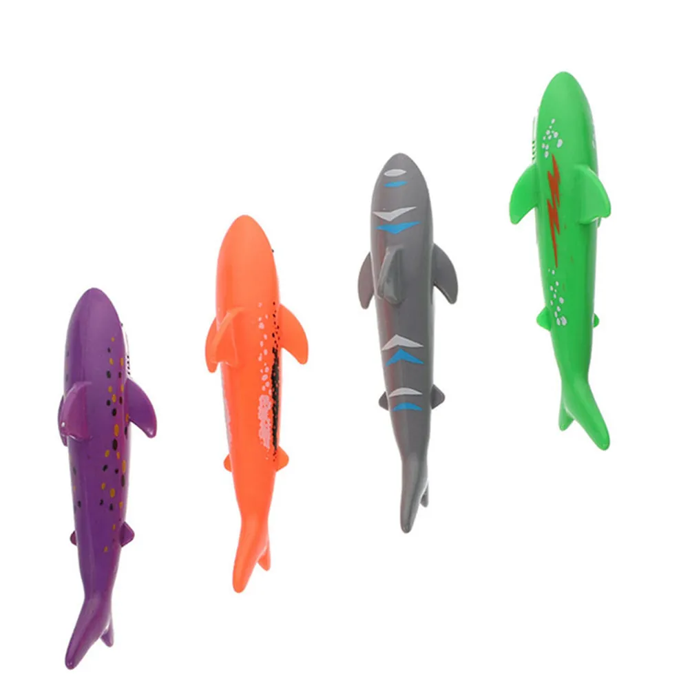 4pcs Pool Diving Sharks for Kids – Waterproof, Wear-Resistant, Bright Color Summer Water Toys