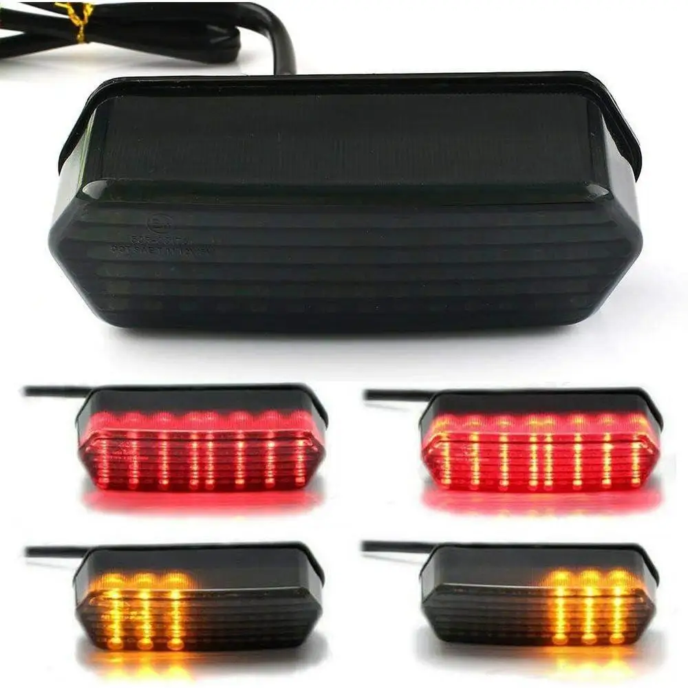 Luz traseira led para motocicleta com sinais de seta, luz de parada de freio traseiro para 2014-2018 honda grom msx 125 sf cbr650f ctx700 ctx700n