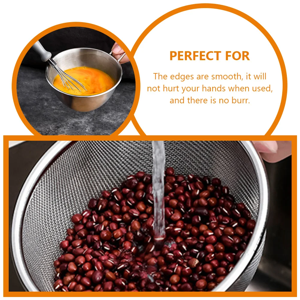 

1 set 1 Set Stainless Steel Mesh Colander Strainer Fine Mesh Sieve For Kitchen Drain Rice Washer Fruit Vegetable Cleaner Food