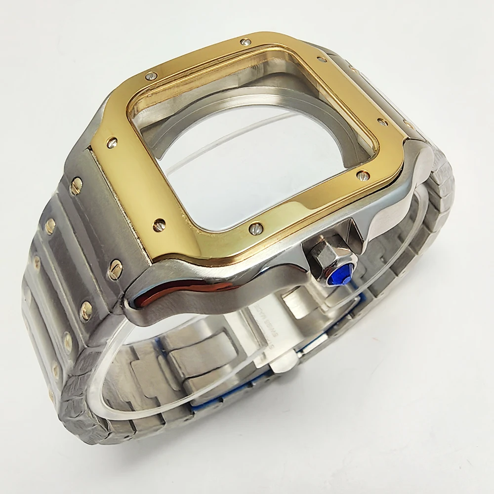 

38MM Square Case 316L Stainless Steel Strap Watch Accessories For NH35 NH34 Movement Modification And Repair Parts