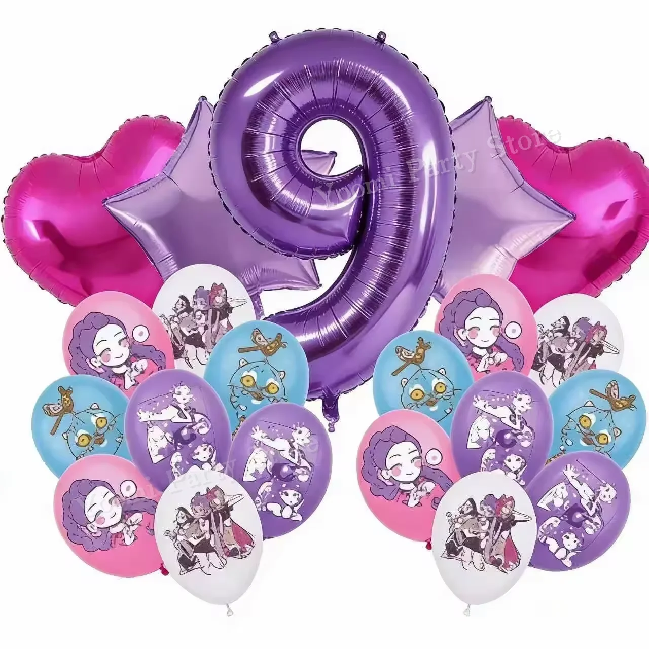 Geburtstagsparty-Dekorationsset Cartoon-Film-Mädchen Motiv Teller Becher Servietten Luftballons Baby-Shower-Party Geschenk – Detail 24