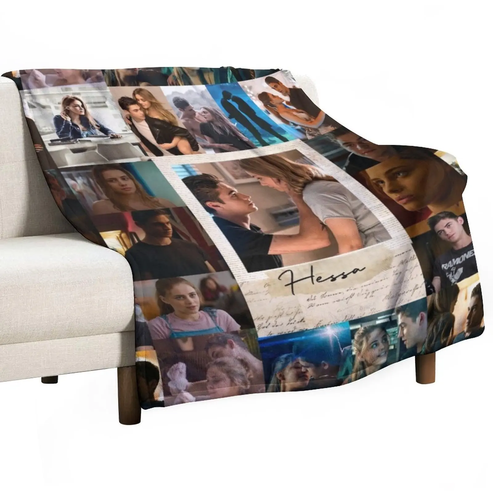 Hessa Collage Throw Blanket Baby Blanket Retro Blankets Dorm Room Essentials