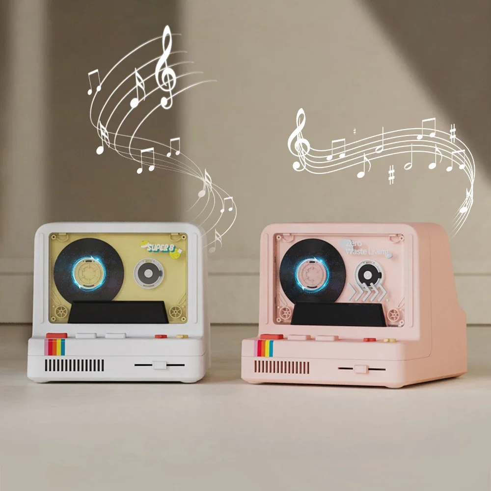 Creative Retro Record Player Bluetooth Speaker Portable HiFi Stereo Subwoofer Surround Soundbar Desktop Decoration Game Speaker